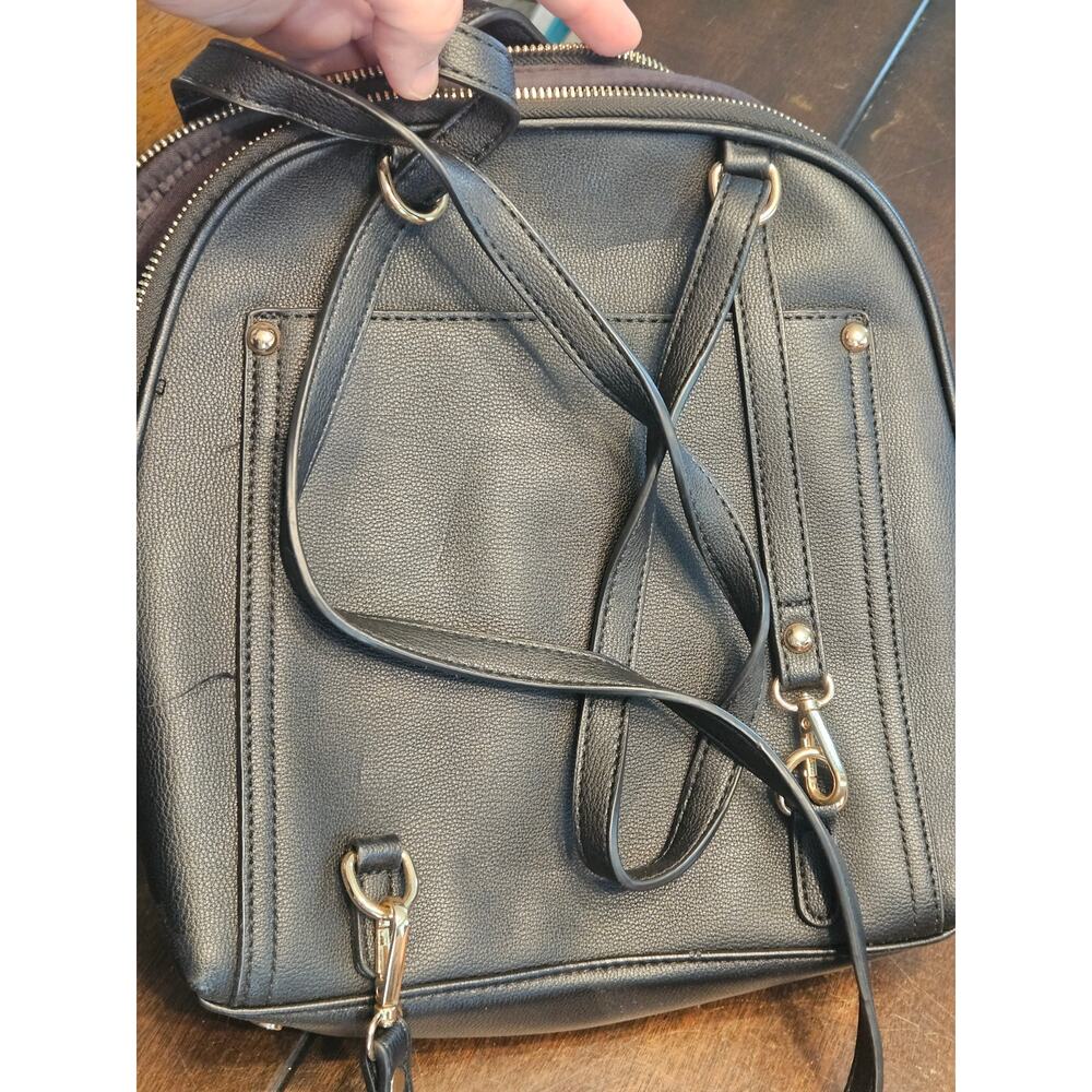 Miztigue Black Inner Pocket Detachable Strap Zip Shoulder Bag Backpack - Picture 4 of 12